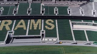 Cleans Colorado State University stadium