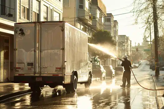 power washing box truck